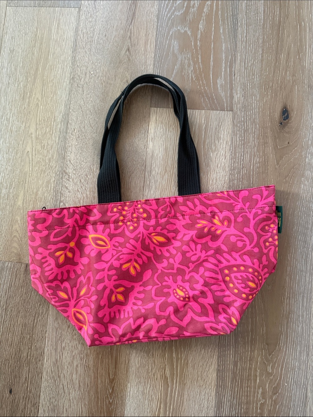 Herve Chaplier Pink Floral Nylon Tote Bag
